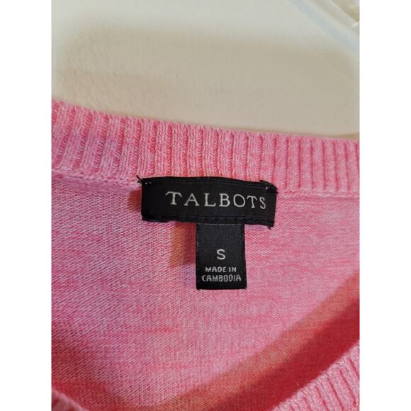 Talbots Women's V Neck Knit Top 3/4 Sleeves Minimalist Pullover Pink Size Small - Picture 6 of 6